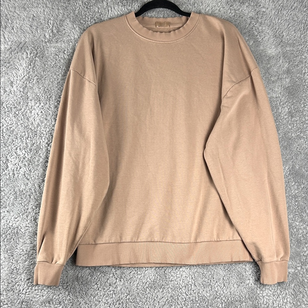 Nuuds Long Sleeve Crewneck Oversized Sand Sweatshirt  Women’s Size M